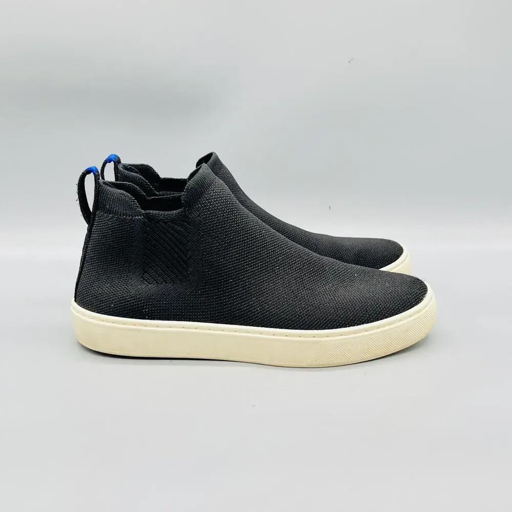Rothy's Shoes Womens 6.5 Black Knit Slip On Mid Top Sneakers Comfort Casual
